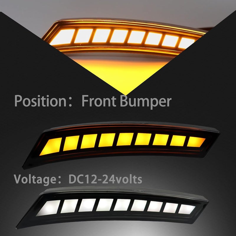 ZDEERAOTO LED Front Side Marker Light DRL Amber Sequential Turn Signal Lamp 2 in 1 Function Feature Kit for Nissan Frontier 2022 2023 2024 GEN3 OEM Trim Accessories - Image 5